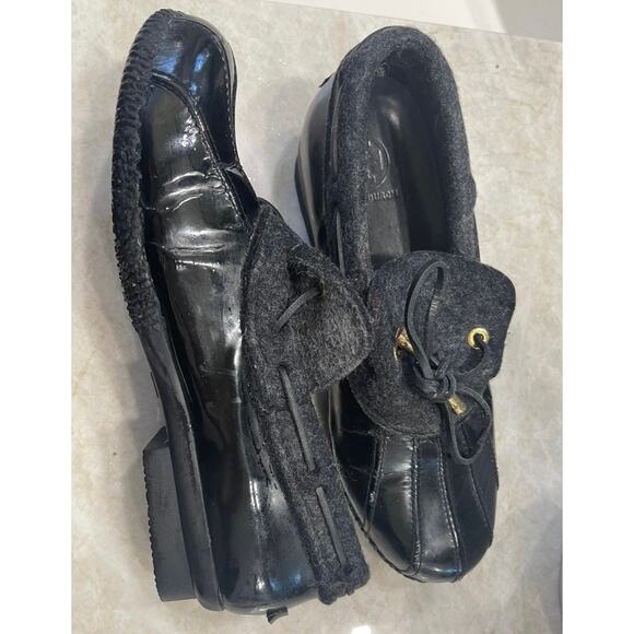 Tory Burch black patent leather duck rain shoes sz 11/41 - Picture 6 of 16